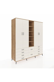 Kronos Dolap 9 Raflı 10 Çekmeceli 2 Askılı 220x59x243 Çam-Aytaşı/Aytaşı