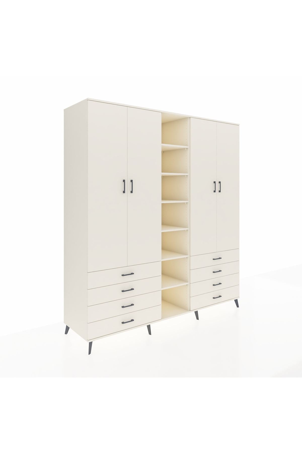 Kronos Dolap 10 Raflı 8 Çekmeceli 2 Askılı 220x59x243 Aytaşı-Aytaşı/Aytaşı