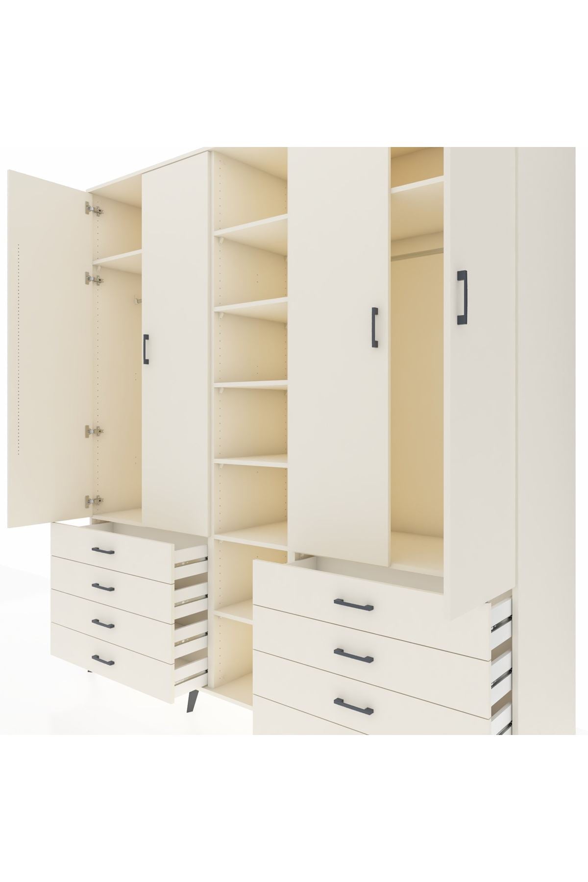 Kronos Dolap 10 Raflı 8 Çekmeceli 2 Askılı 220x59x243 Aytaşı-Aytaşı/Aytaşı