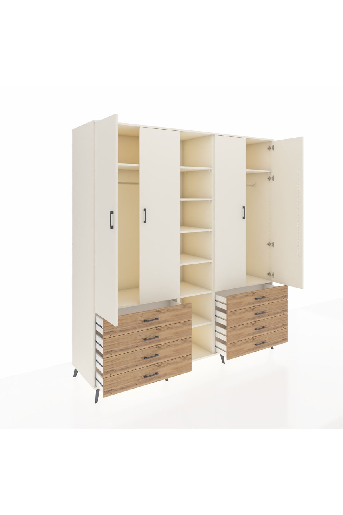 Kronos Dolap 10 Raflı 8 Çekmeceli 2 Askılı 220x59x243 - S784M004V06C