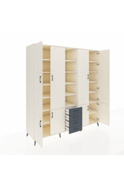 Kronos Dolap 17 Raflı 4 Çekmeceli 8 Kapaklı 220x59x243 - S784M005V05C