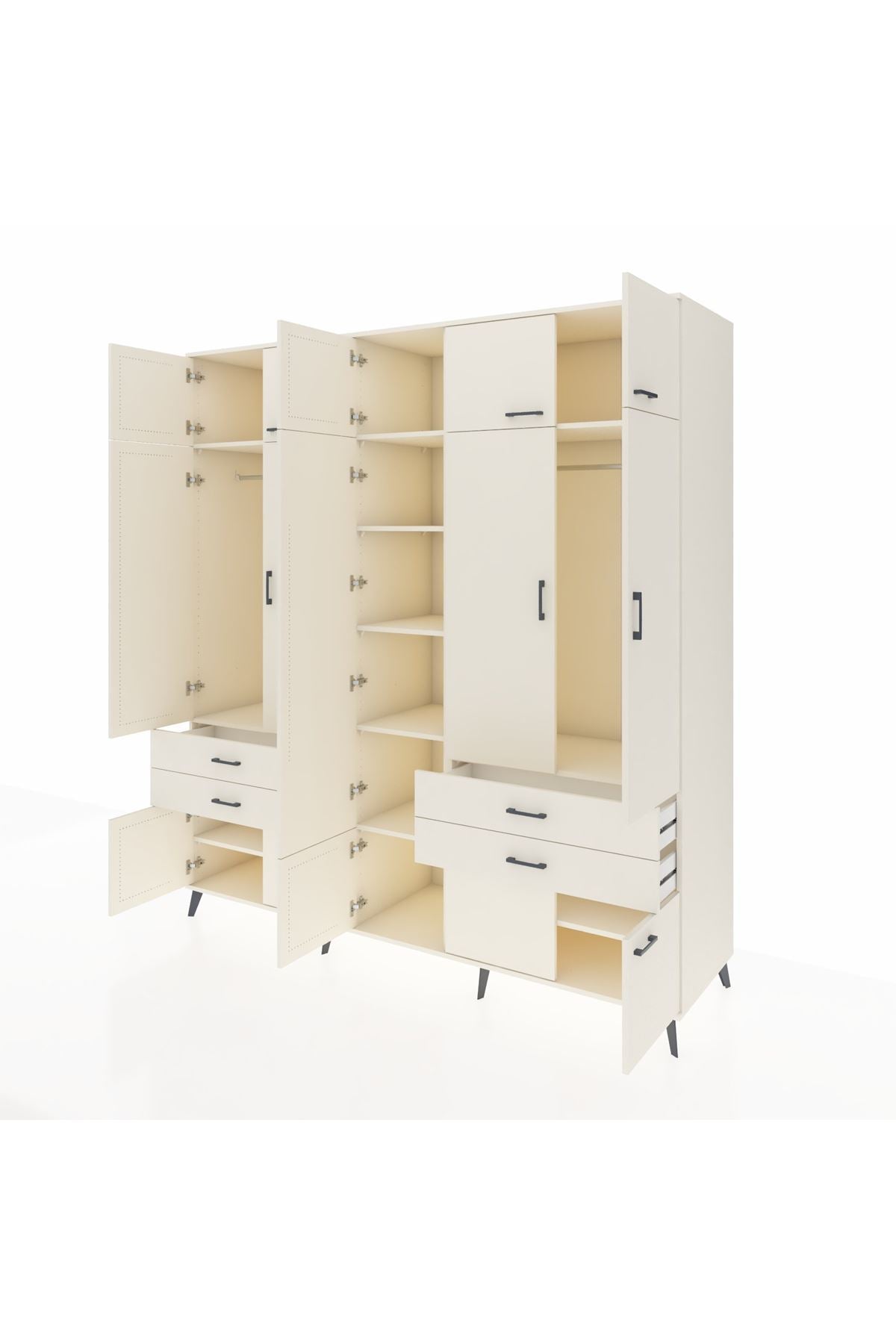 Kronos Dolap 11 Raflı 4 Çekmeceli 2 Askılı 220x59x243 Aytaşı-Aytaşı/Aytaşı