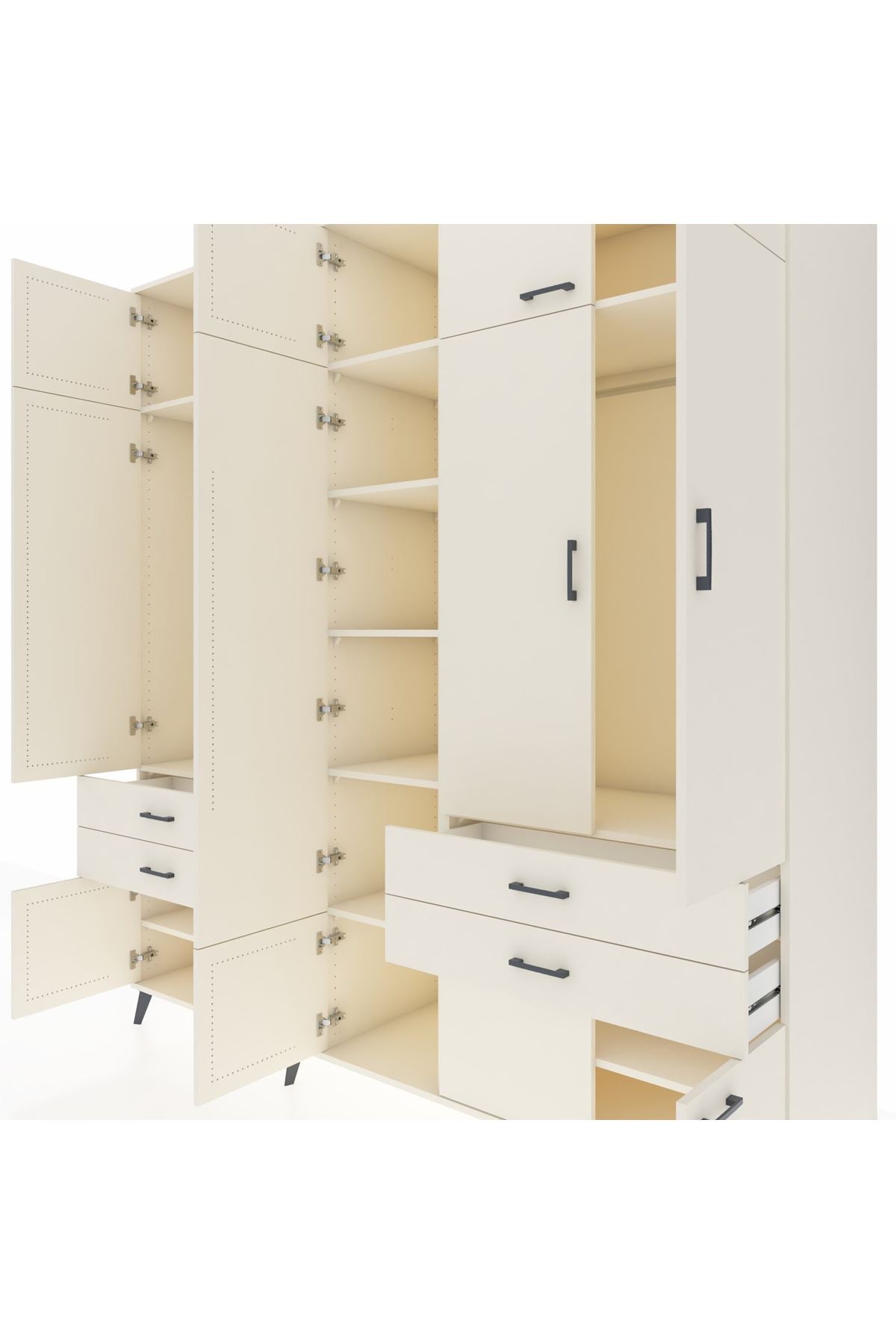 Kronos Dolap 11 Raflı 4 Çekmeceli 2 Askılı 220x59x243 Aytaşı-Aytaşı/Aytaşı