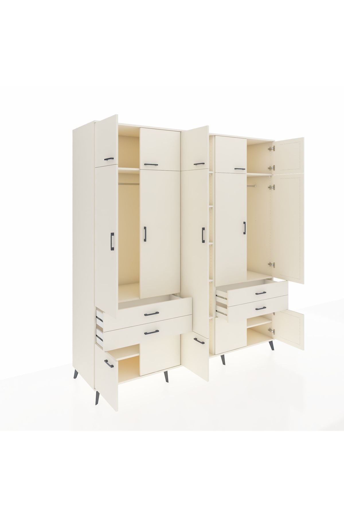 Kronos Dolap 11 Raflı 4 Çekmeceli 2 Askılı 220x59x243 Aytaşı-Aytaşı/Aytaşı