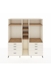 Kronos Dolap 8 Raflı 8 Çekmeceli 3 Askılı 220x59x243 Aytaşı-Çam/Aytaşı