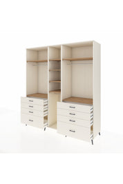 Kronos Dolap 8 Raflı 8 Çekmeceli 3 Askılı 220x59x243 Aytaşı-Çam/Aytaşı