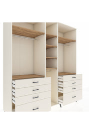 Kronos Dolap 8 Raflı 8 Çekmeceli 3 Askılı 220x59x243 Aytaşı-Çam/Aytaşı