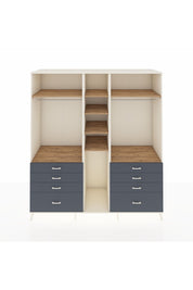 Kronos Dolap 8 Raflı 8 Çekmeceli 3 Askılı 220x59x243 Aytaşı-Çam/Antrasit