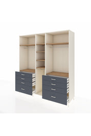 Kronos Dolap 8 Raflı 8 Çekmeceli 3 Askılı 220x59x243 Aytaşı-Çam/Antrasit