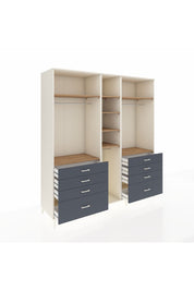 Kronos Dolap 8 Raflı 8 Çekmeceli 3 Askılı 220x59x243 Aytaşı-Çam/Antrasit