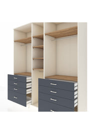 Kronos Dolap 8 Raflı 8 Çekmeceli 3 Askılı 220x59x243 Aytaşı-Çam/Antrasit