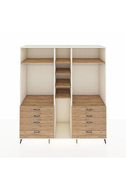 Kronos Dolap 8 Raflı 8 Çekmeceli 3 Askılı 220x59x243 Aytaşı-Çam/Çam