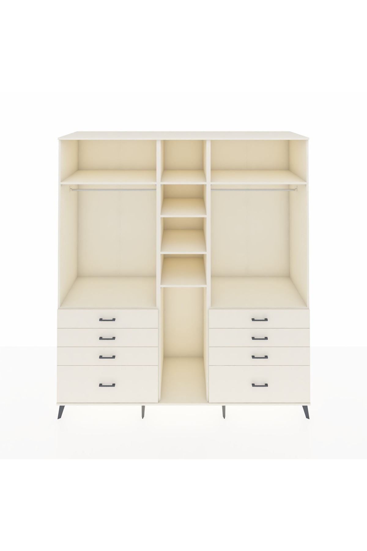 Kronos Dolap 8 Raflı 8 Çekmeceli 3 Askılı 220x59x243 Aytaşı-Aytaşı/Aytaşı