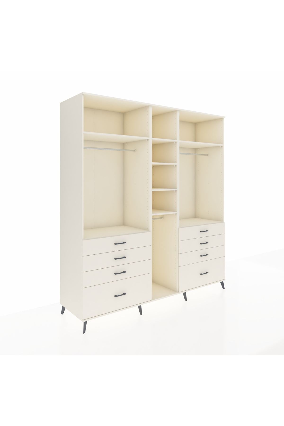 Kronos Dolap 8 Raflı 8 Çekmeceli 3 Askılı 220x59x243 Aytaşı-Aytaşı/Aytaşı