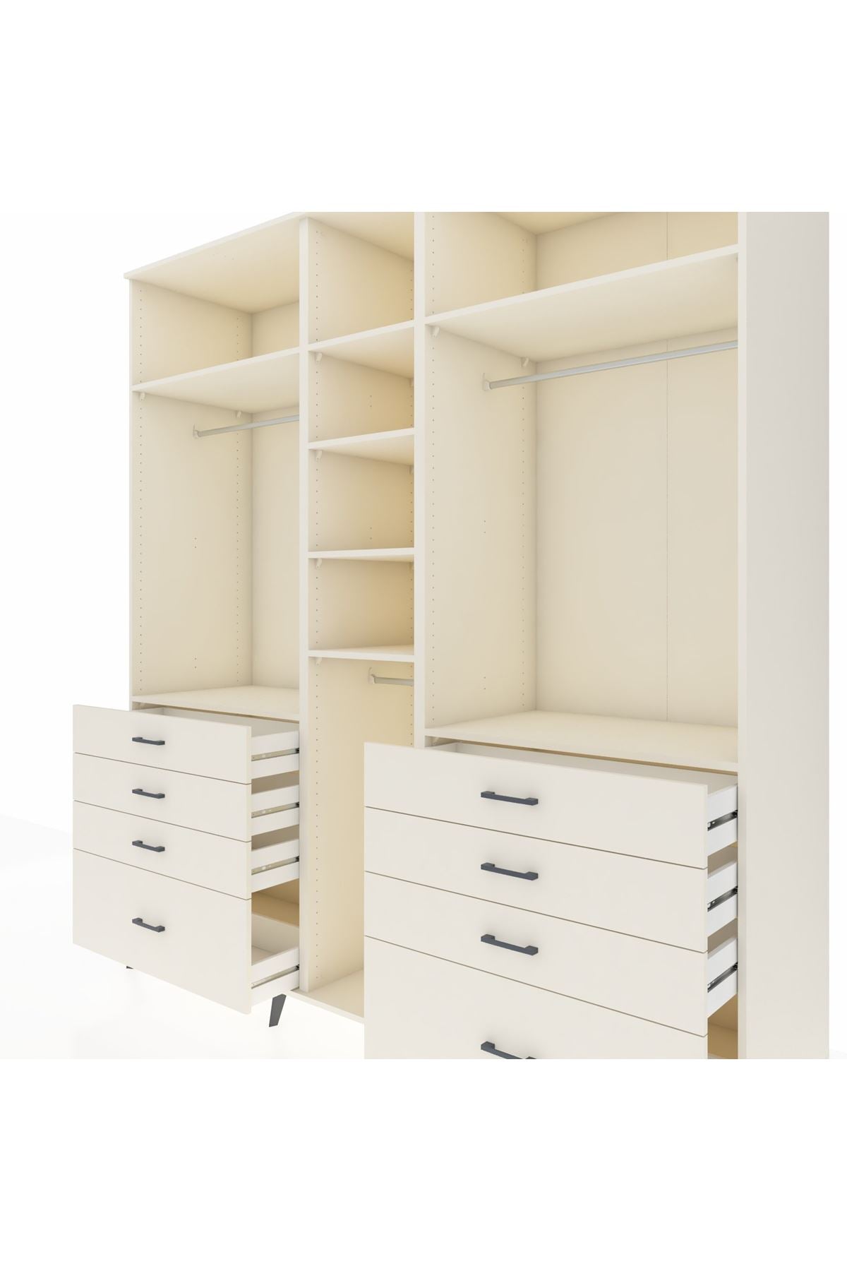 Kronos Dolap 8 Raflı 8 Çekmeceli 3 Askılı 220x59x243 Aytaşı-Aytaşı/Aytaşı