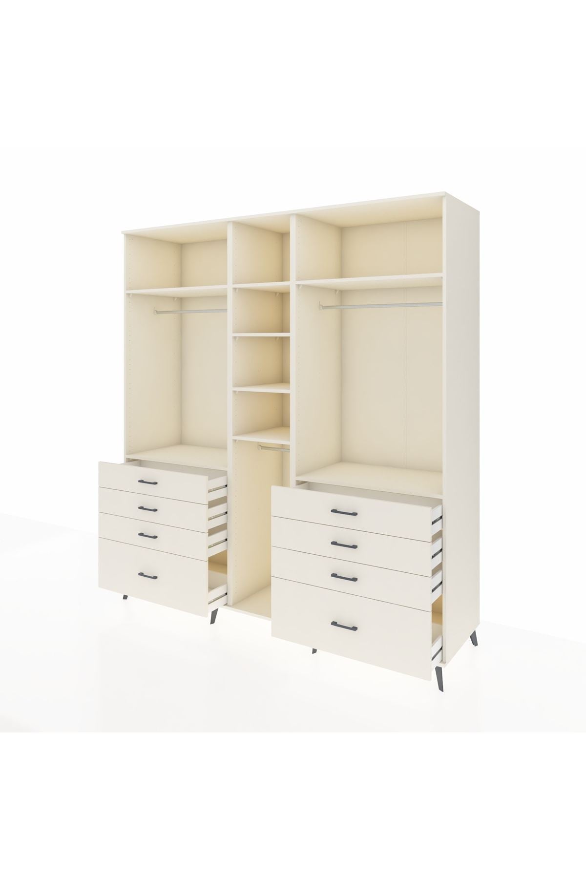 Kronos Dolap 8 Raflı 8 Çekmeceli 3 Askılı 220x59x243 Aytaşı-Aytaşı/Aytaşı