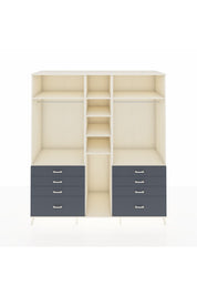 Kronos Dolap 8 Raflı 8 Çekmeceli 3 Askılı 220x59x243 Aytaşı-Aytaşı/Antrasit