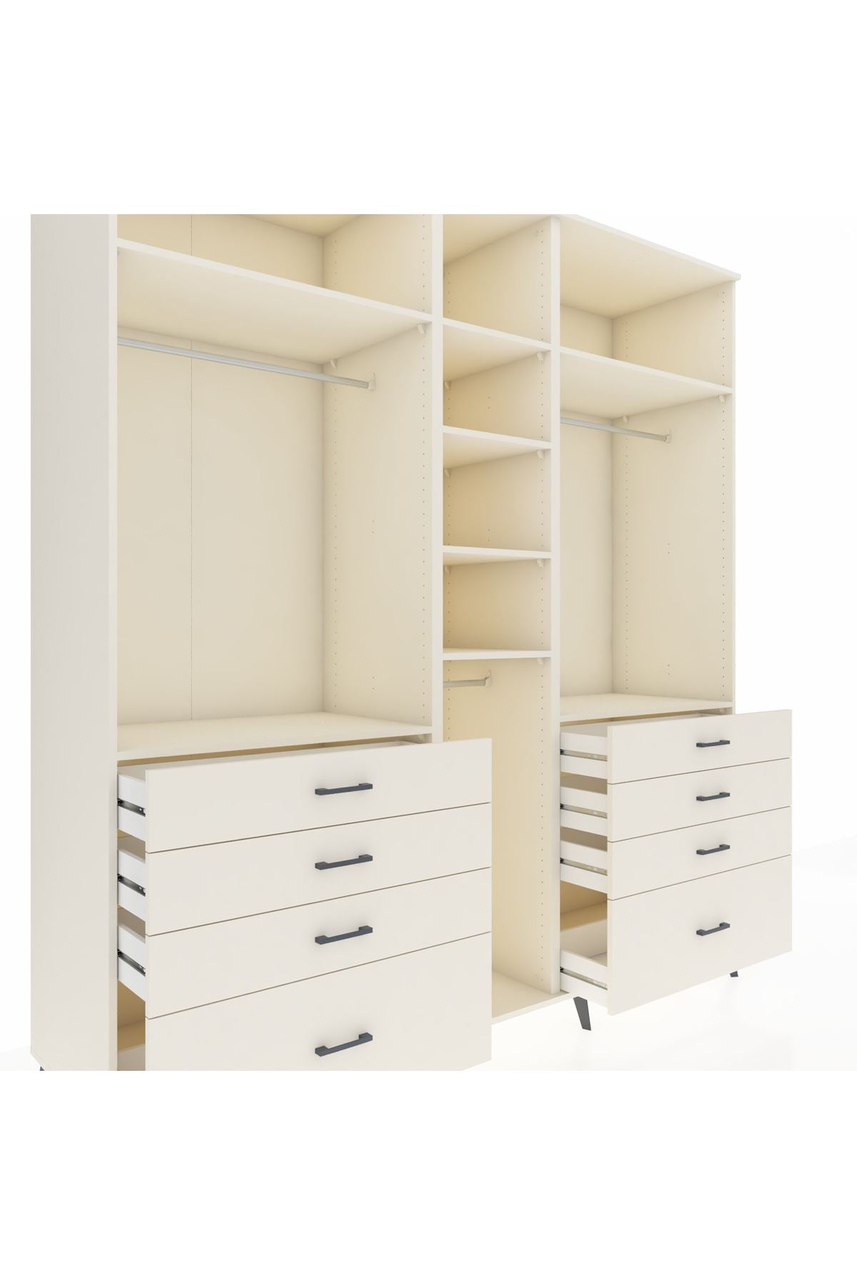 Kronos Dolap 8 Raflı 8 Çekmeceli 3 Askılı 220x59x243 Aytaşı-Aytaşı/Aytaşı