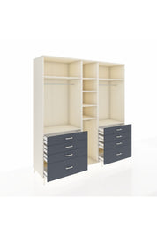 Kronos Dolap 8 Raflı 8 Çekmeceli 3 Askılı 220x59x243 Aytaşı-Aytaşı/Antrasit