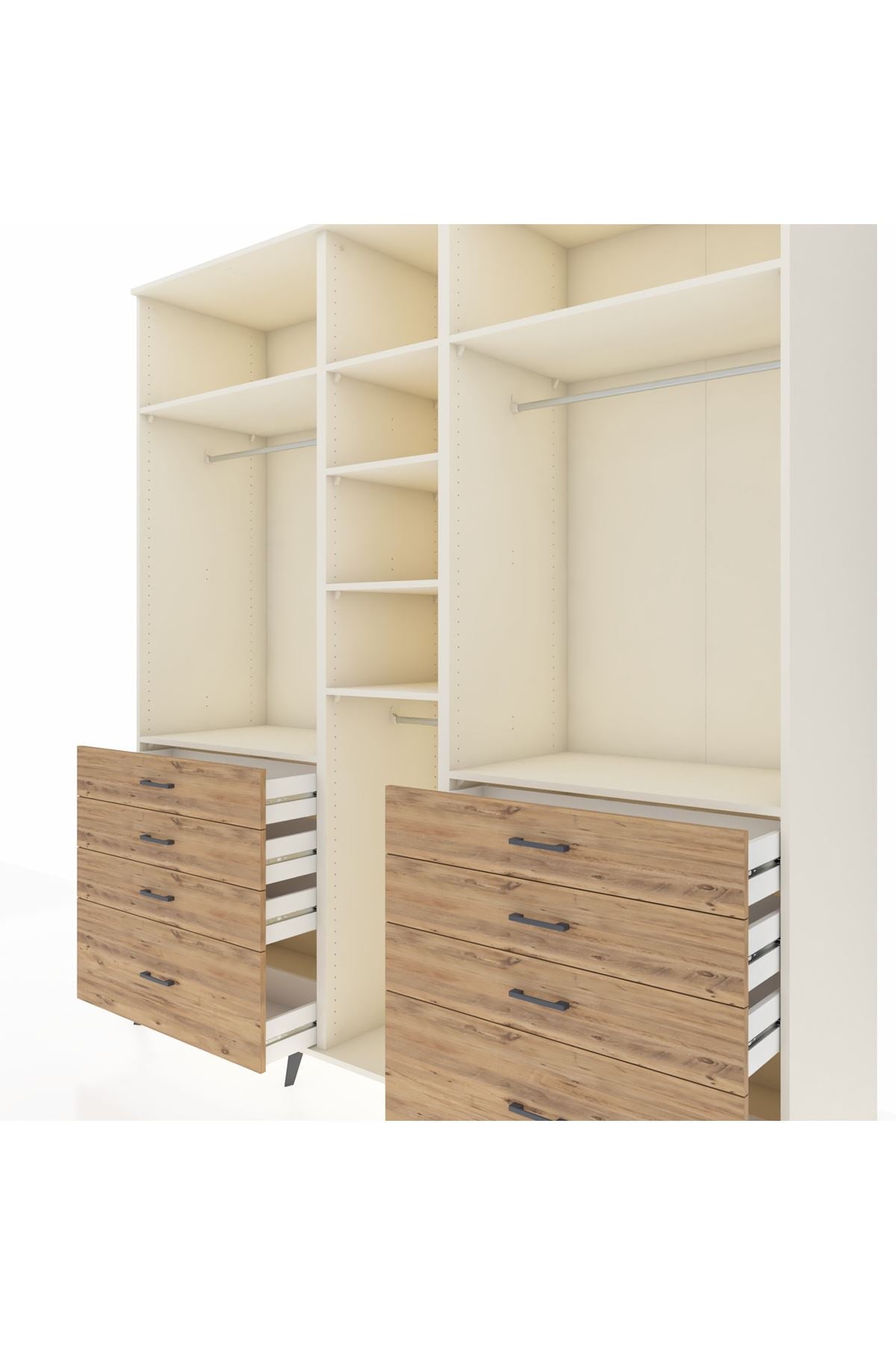 Kronos Dolap 8 Raflı 8 Çekmeceli 3 Askılı 220x59x243 Aytaşı-Aytaşı/Çam