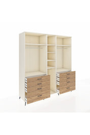 Kronos Dolap 8 Raflı 8 Çekmeceli 3 Askılı 220x59x243 Aytaşı-Aytaşı/Çam