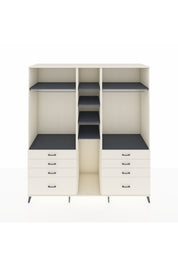 Kronos Dolap 8 Raflı 8 Çekmeceli 3 Askılı 220x59x243 Aytaşı-Antrasit/Aytaşı