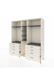 Kronos Dolap 8 Raflı 8 Çekmeceli 3 Askılı 220x59x243 Aytaşı-Antrasit/Aytaşı