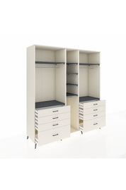 Kronos Dolap 8 Raflı 8 Çekmeceli 3 Askılı 220x59x243 Aytaşı-Antrasit/Aytaşı