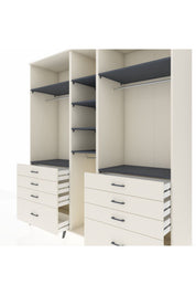 Kronos Dolap 8 Raflı 8 Çekmeceli 3 Askılı 220x59x243 Aytaşı-Antrasit/Aytaşı