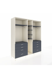 Kronos Dolap 8 Raflı 8 Çekmeceli 3 Askılı 220x59x243 Aytaşı-Antrasit/Antrasit