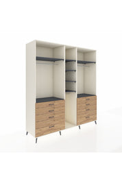 Kronos Dolap 8 Raflı 8 Çekmeceli 3 Askılı 220x59x243 Aytaşı-Antrasit/Çam