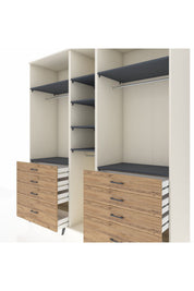 Kronos Dolap 8 Raflı 8 Çekmeceli 3 Askılı 220x59x243 Aytaşı-Antrasit/Çam