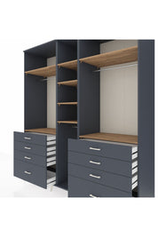 Kronos Dolap 8 Raflı 8 Çekmeceli 3 Askılı 220x59x243 Antrasit-Çam/Antrasit