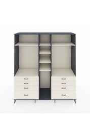 Kronos Dolap 8 Raflı 8 Çekmeceli 3 Askılı 220x59x243 Antrasit-Aytaşı/Aytaşı