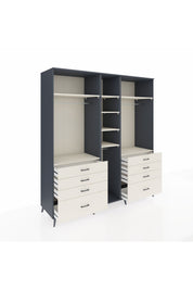Kronos Dolap 8 Raflı 8 Çekmeceli 3 Askılı 220x59x243 Antrasit-Aytaşı/Aytaşı