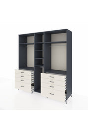 Kronos Dolap 8 Raflı 8 Çekmeceli 3 Askılı 220x59x243 Antrasit-Antrasit/Aytaşı