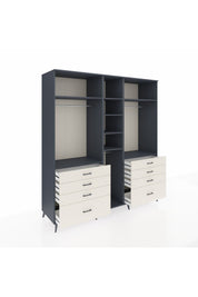 Kronos Dolap 8 Raflı 8 Çekmeceli 3 Askılı 220x59x243 Antrasit-Antrasit/Aytaşı