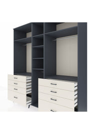 Kronos Dolap 8 Raflı 8 Çekmeceli 3 Askılı 220x59x243 Antrasit-Antrasit/Aytaşı