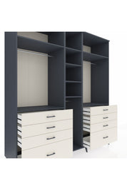 Kronos Dolap 8 Raflı 8 Çekmeceli 3 Askılı 220x59x243 Antrasit-Antrasit/Aytaşı