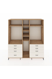 Kronos Dolap 8 Raflı 8 Çekmeceli 3 Askılı 220x59x243 Çam-Çam/Aytaşı