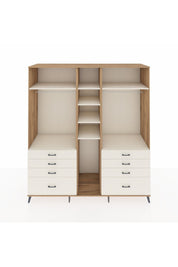 Kronos Dolap 8 Raflı 8 Çekmeceli 3 Askılı 220x59x243 Çam-Aytaşı/Aytaşı