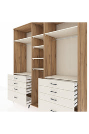 Kronos Dolap 8 Raflı 8 Çekmeceli 3 Askılı 220x59x243 Çam-Aytaşı/Aytaşı