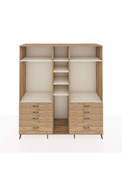 Kronos Dolap 8 Raflı 8 Çekmeceli 3 Askılı 220x59x243 Çam-Aytaşı/Çam