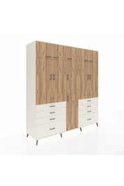 Kronos Dolap 8 Raflı 8 Çekmeceli 3 Askılı 220x59x243 Aytaşı-Çam/Aytaşı