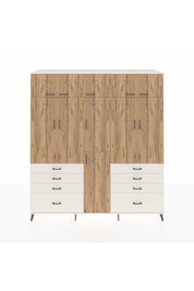 Kronos Dolap 8 Raflı 8 Çekmeceli 3 Askılı 220x59x243 Aytaşı-Çam/Aytaşı