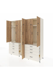 Kronos Dolap 8 Raflı 8 Çekmeceli 3 Askılı 220x59x243 Aytaşı-Çam/Aytaşı