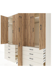Kronos Dolap 8 Raflı 8 Çekmeceli 3 Askılı 220x59x243 Aytaşı-Çam/Aytaşı