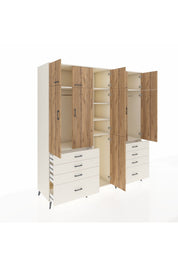 Kronos Dolap 8 Raflı 8 Çekmeceli 3 Askılı 220x59x243 Aytaşı-Çam/Aytaşı