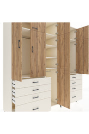 Kronos Dolap 8 Raflı 8 Çekmeceli 3 Askılı 220x59x243 Aytaşı-Çam/Aytaşı