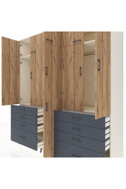 Kronos Dolap 8 Raflı 8 Çekmeceli 3 Askılı 220x59x243 Aytaşı-Çam/Antrasit